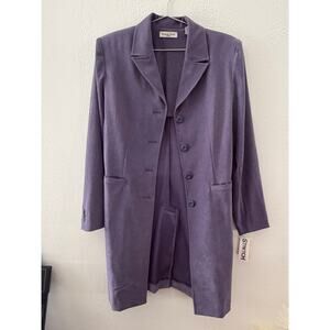 Vintage Amanda Smith Purple Suede-like Trench Coat - NWT- Size 10 (M/L)